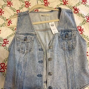 Abercrombie & Fitch Light Blue Denim Vest